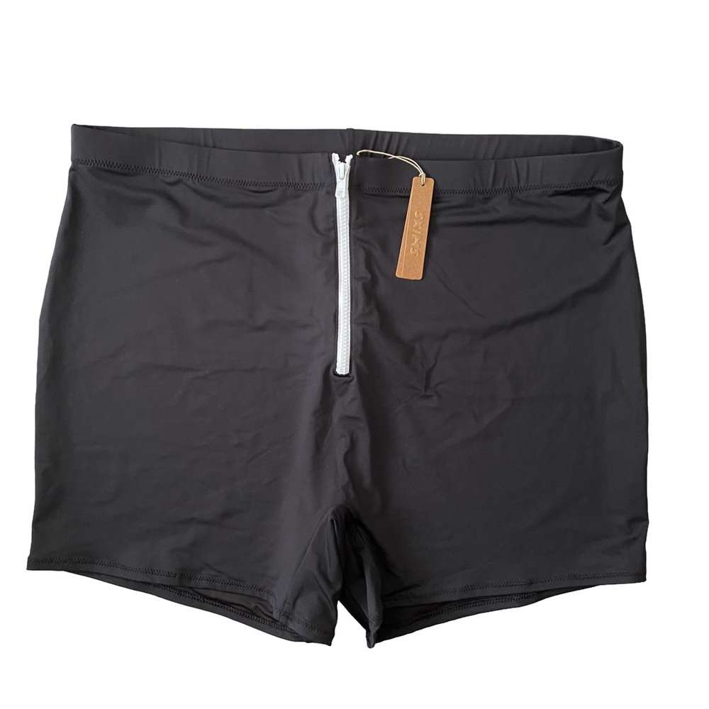 Skims Sporty Zipper Swim Short Onyx Plus Size 4X